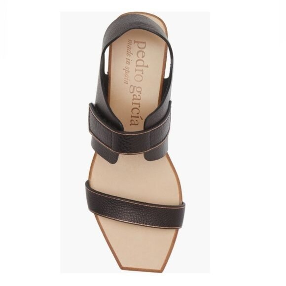 Pedro Garcia Zirel Slingback Block Heel Sandal in Black Size EU 37 / US 7 - Picture 3 of 15